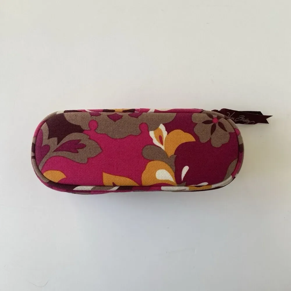 Vera Bradley Zip Top Eyeglass Sunglasses Case “Carnaby” RETIRED Pink/Brown